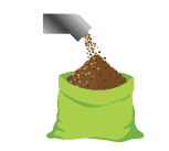 Fertig kompostierter Speiseabfall